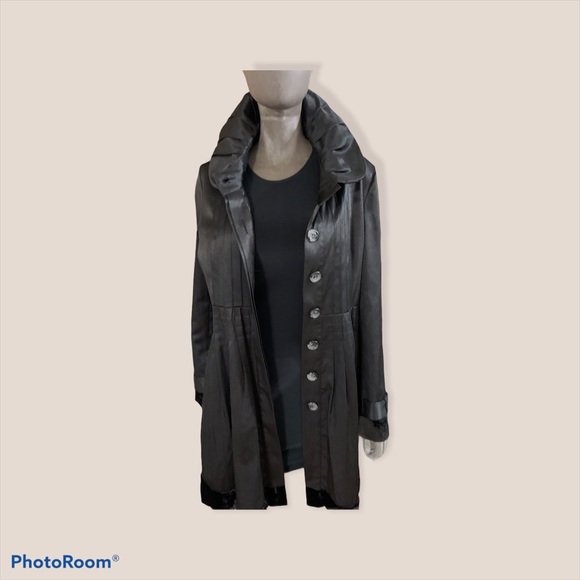 C2 studio satin jacket with velvet trim - Picture 4 of 11